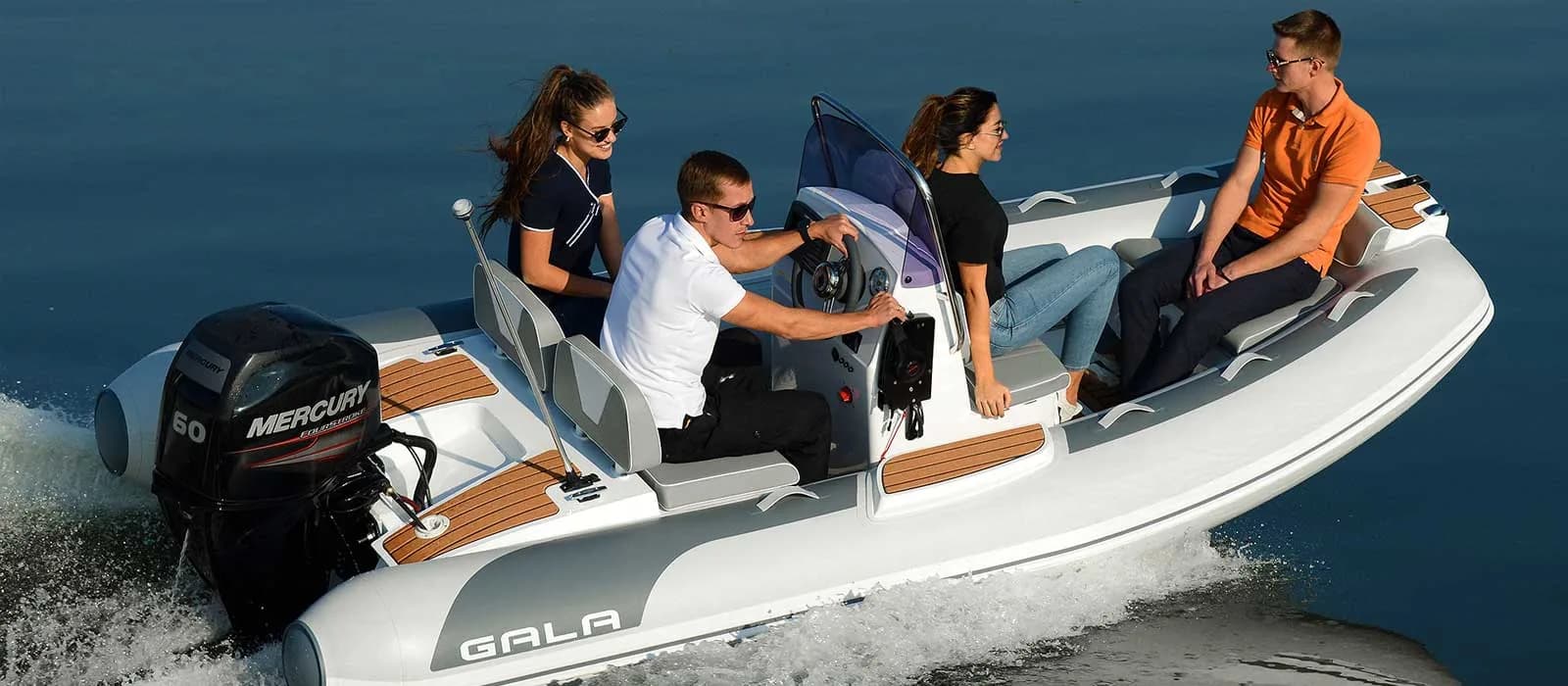 Passengers aboard a Gala Viking V420 underway