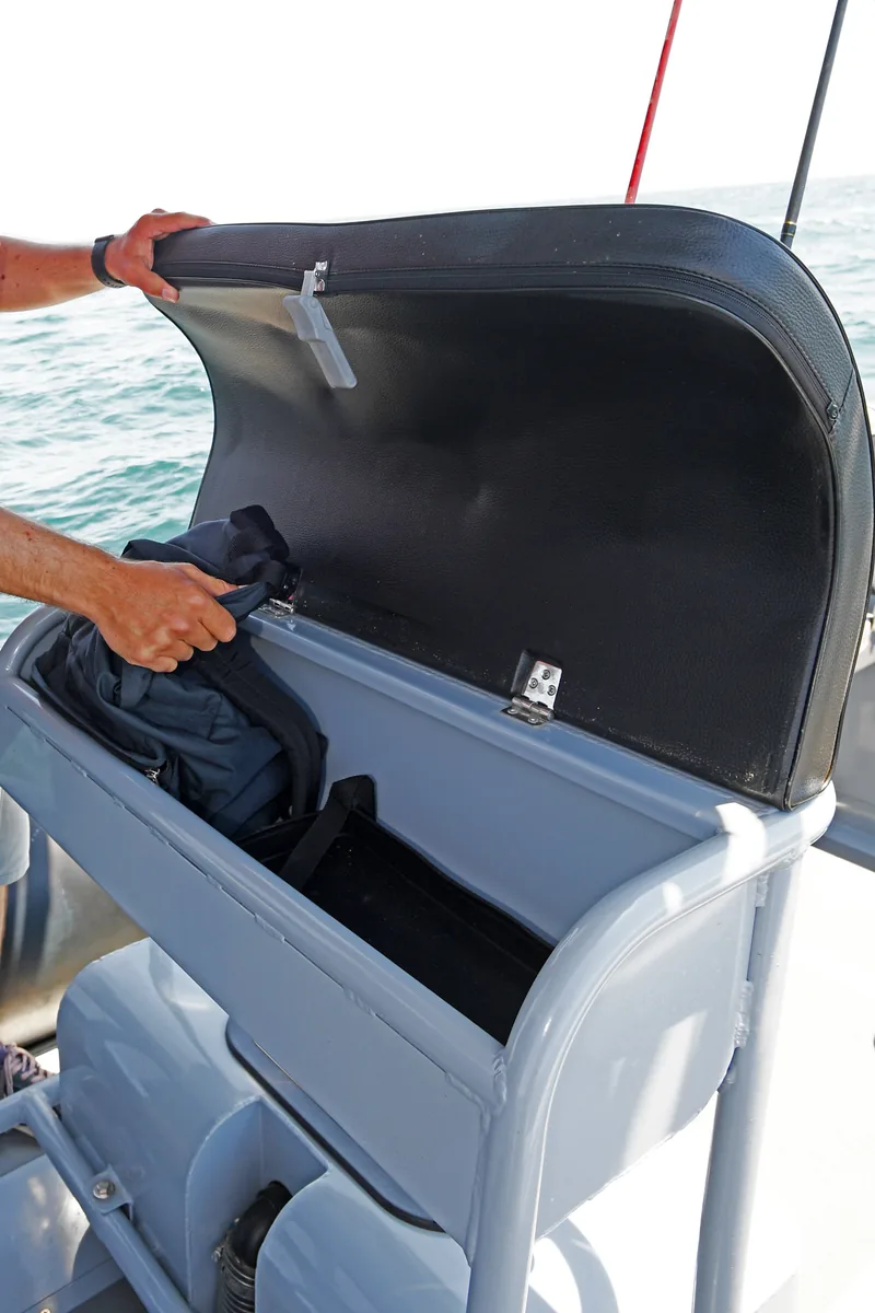 Aft storage aboard a Gala Viking open-deck model