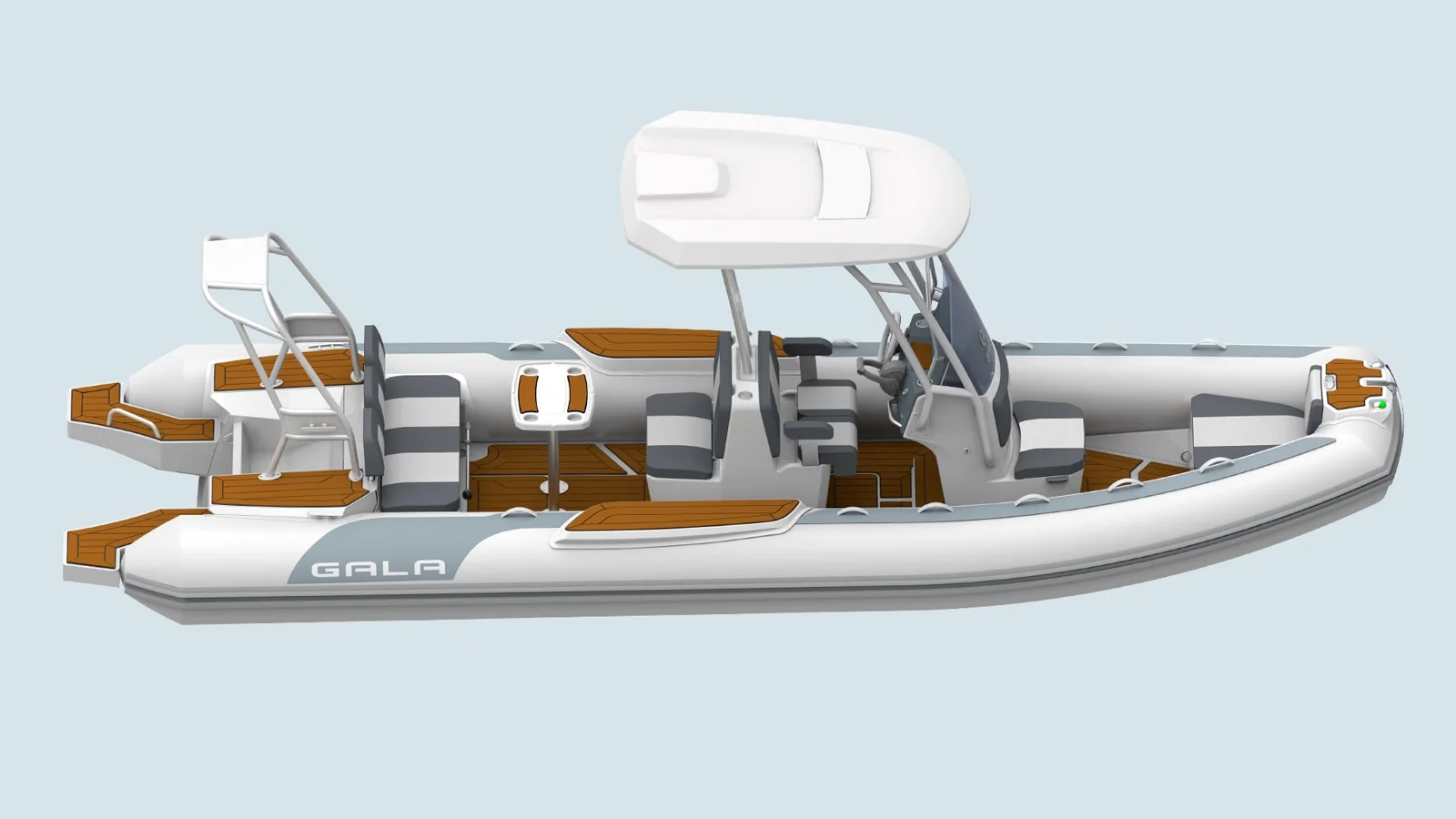 Gala Viking V7 manufacturer rendering from the side with hard top